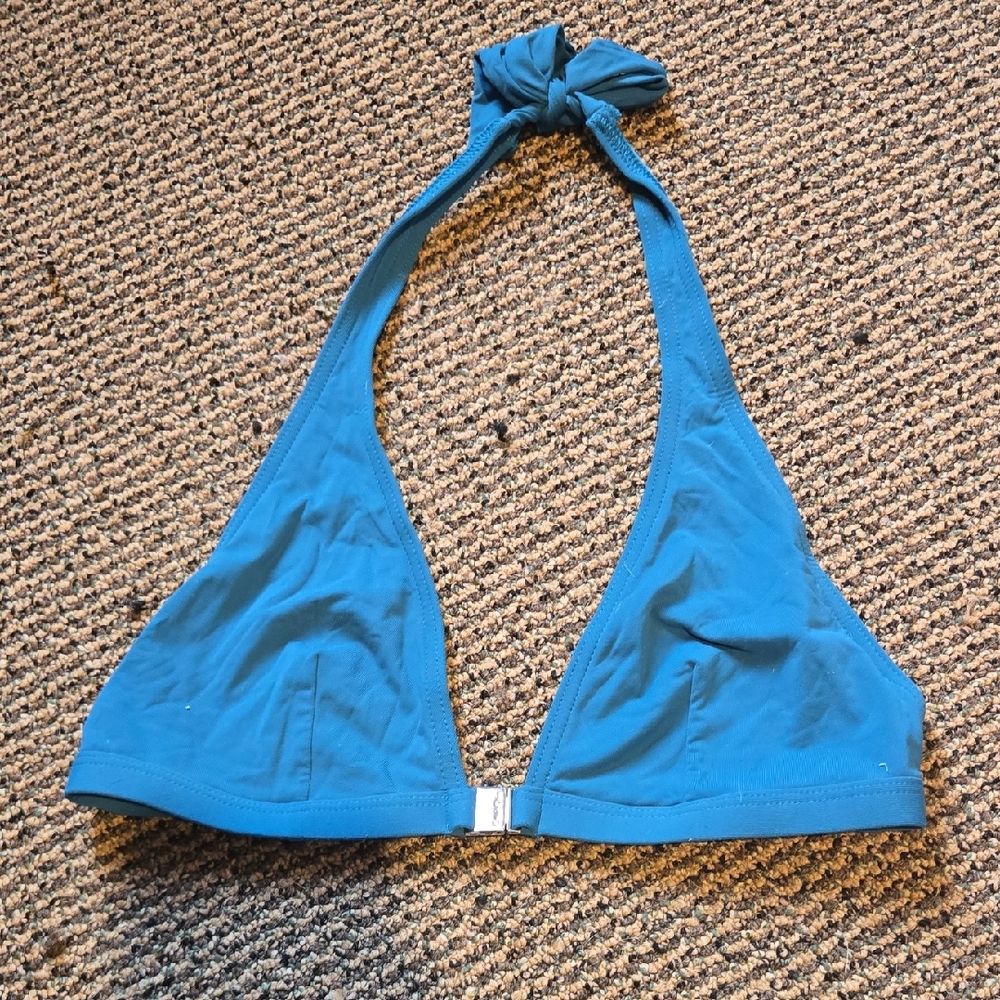 Calvin Klein Teal Halter Neck Bikini Bathing Suit Top